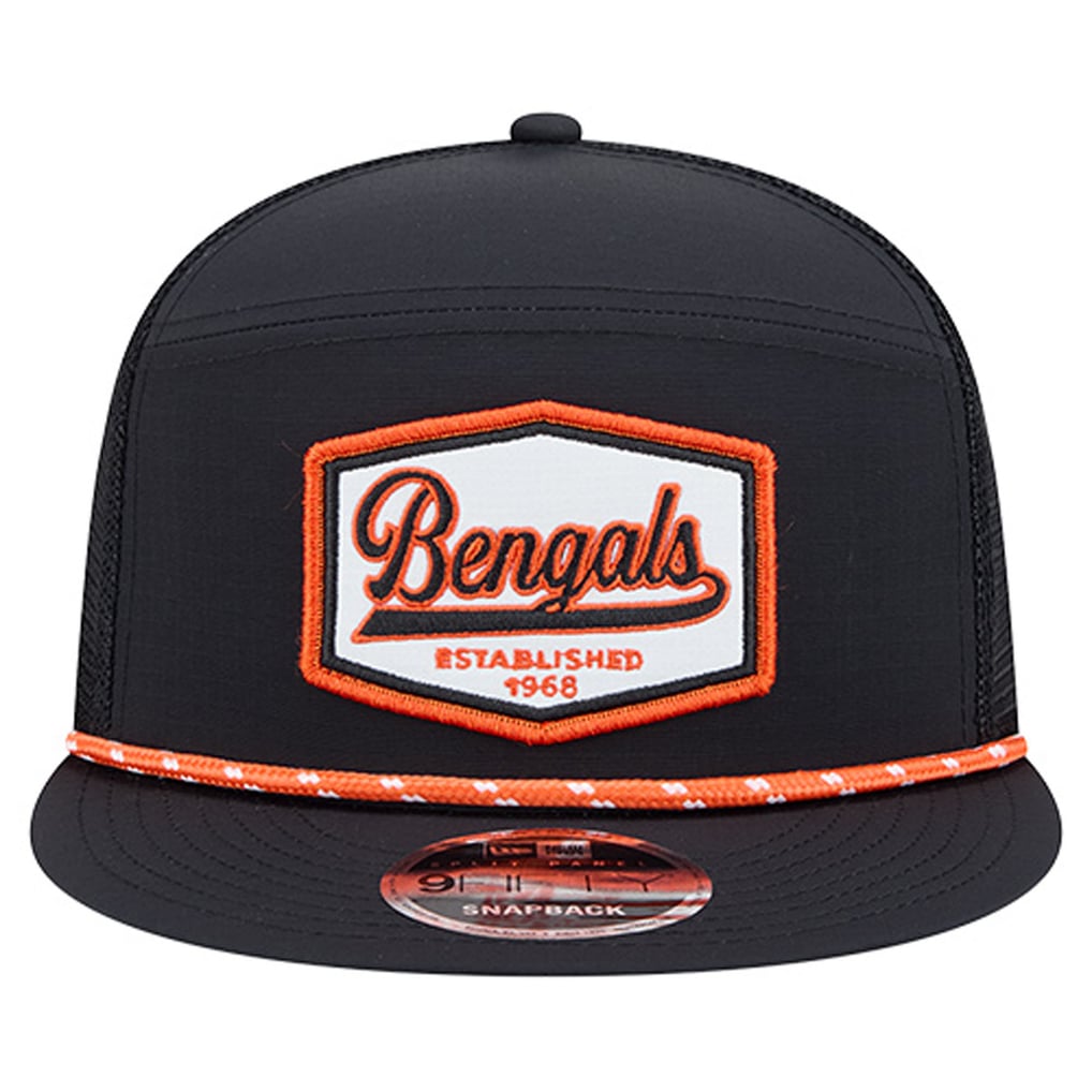 Cincinnati Bengals New Era Ripstop Patch 9FIFTY Split Panel Snapback Hat - Black
