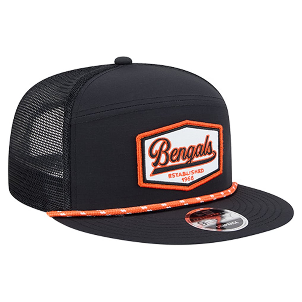 Cincinnati Bengals New Era Ripstop Patch 9FIFTY Split Panel Snapback Hat - Black