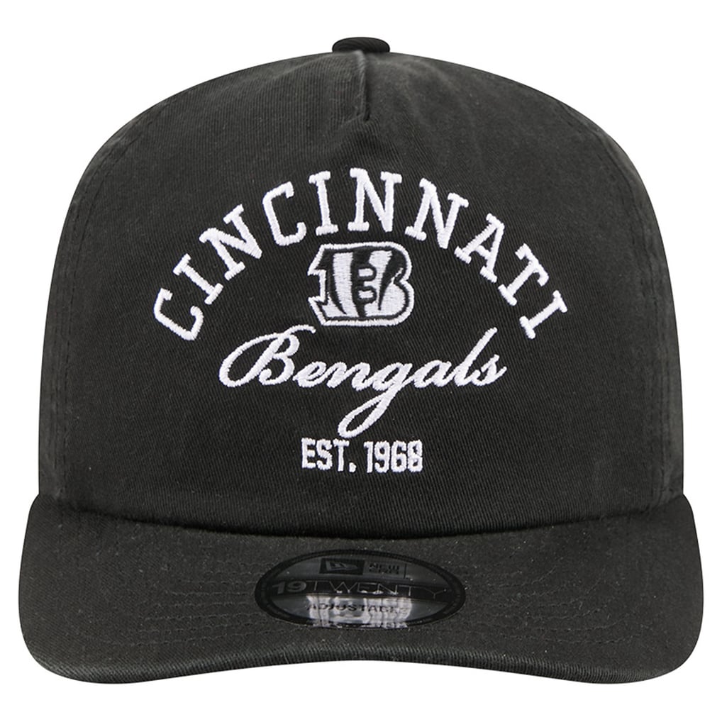 Cincinnati Bengals New Era Stacked 19TWENTY Adjustable Hat - Black
