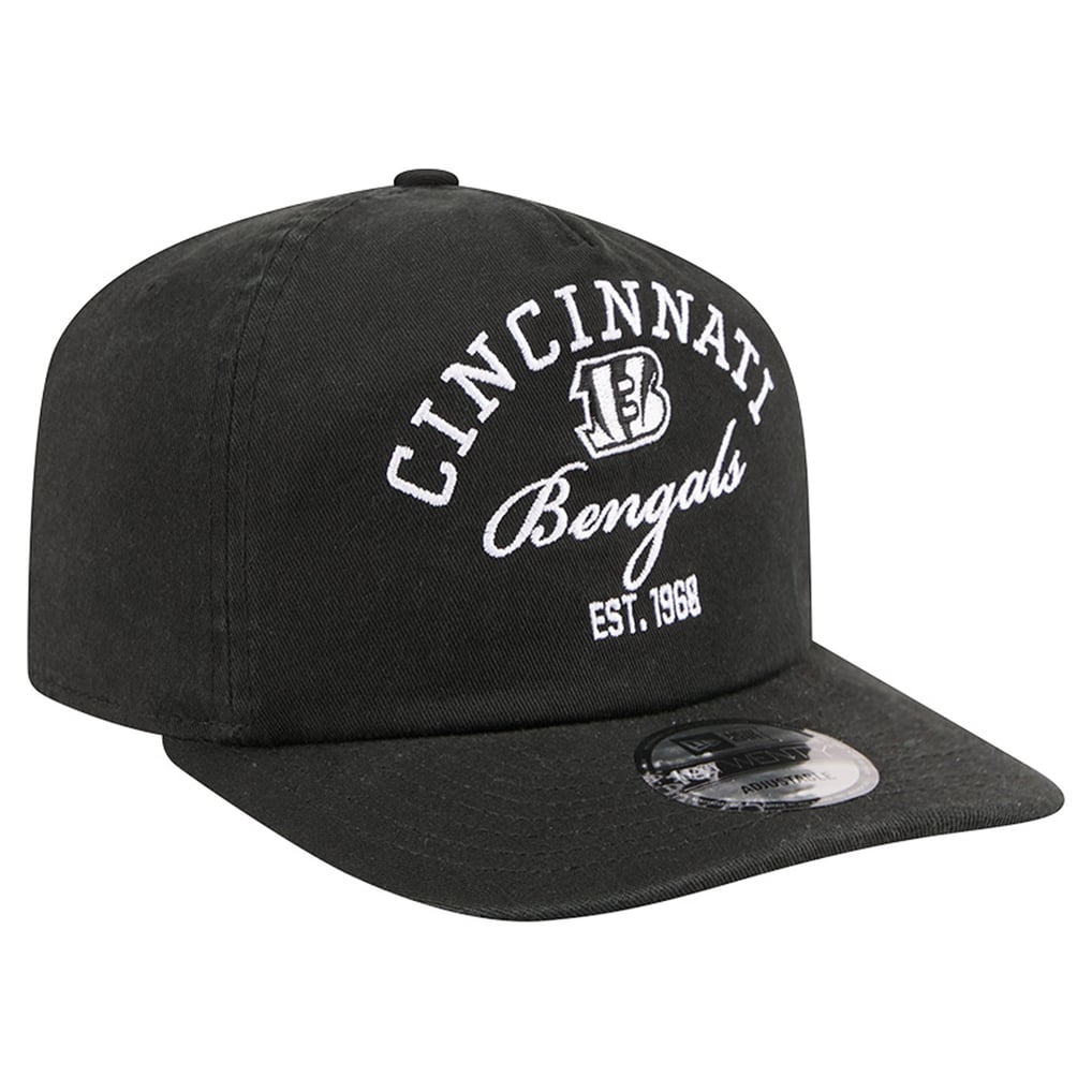 Cincinnati Bengals New Era Stacked 19TWENTY Adjustable Hat - Black