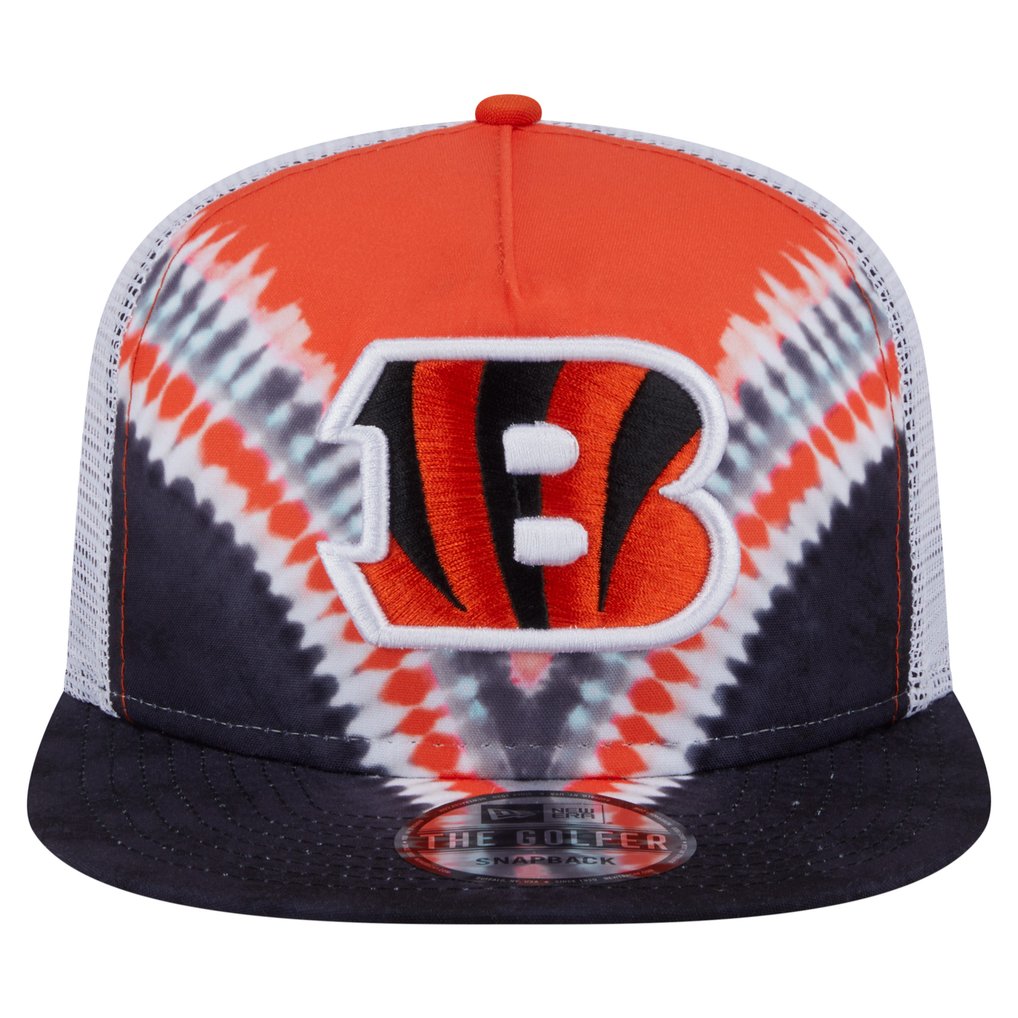 Cincinnati Bengals New Era Throwback Dye Golfer Snapback Hat - Orange/Black