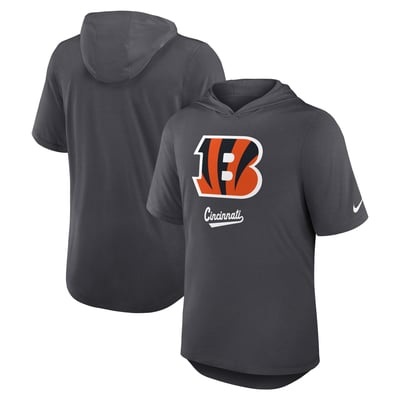 Cincinnati Bengals Nike Tri-Blend Performance Hoodie T-Shirt - Anthracite