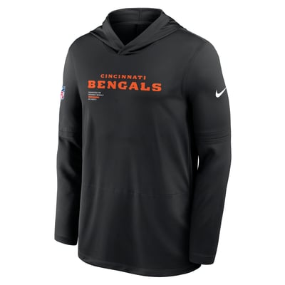 Cincinnati Bengals Nike Sideline Pure Fury Performance Long Sleeve Hooded T-Shirt - Black