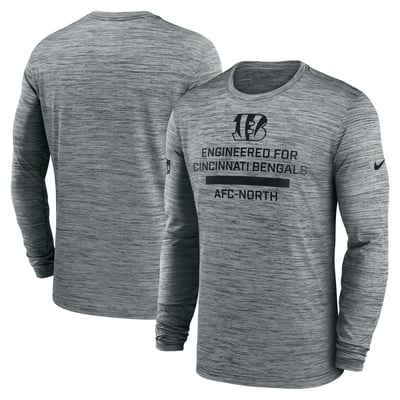 Cincinnati Bengals Nike Sideline Velocity Dri-FIT Long Sleeve T-Shirt - Gray