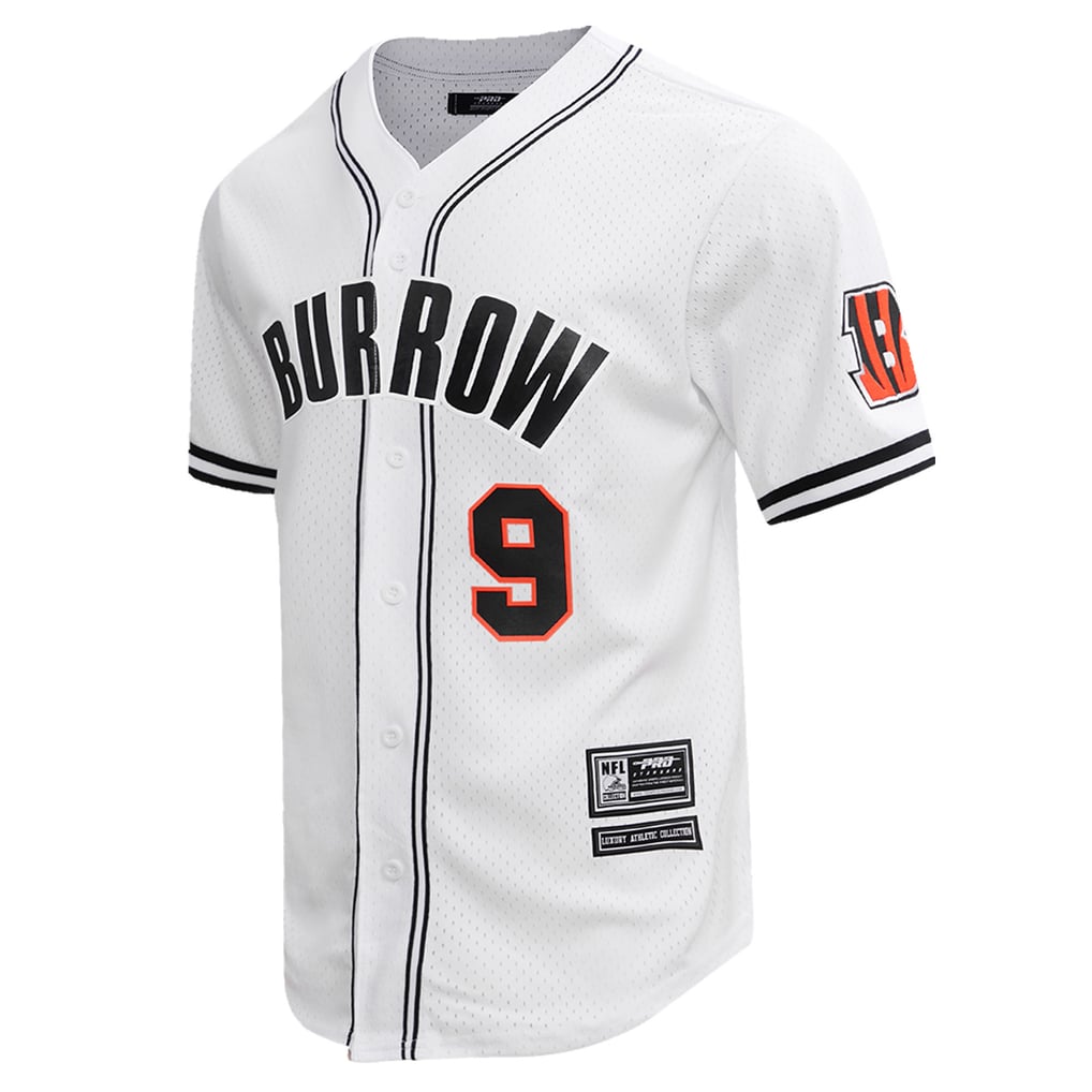 Joe Burrow Cincinnati Bengals Pro Standard Mesh Baseball Button-Up T-Shirt - White