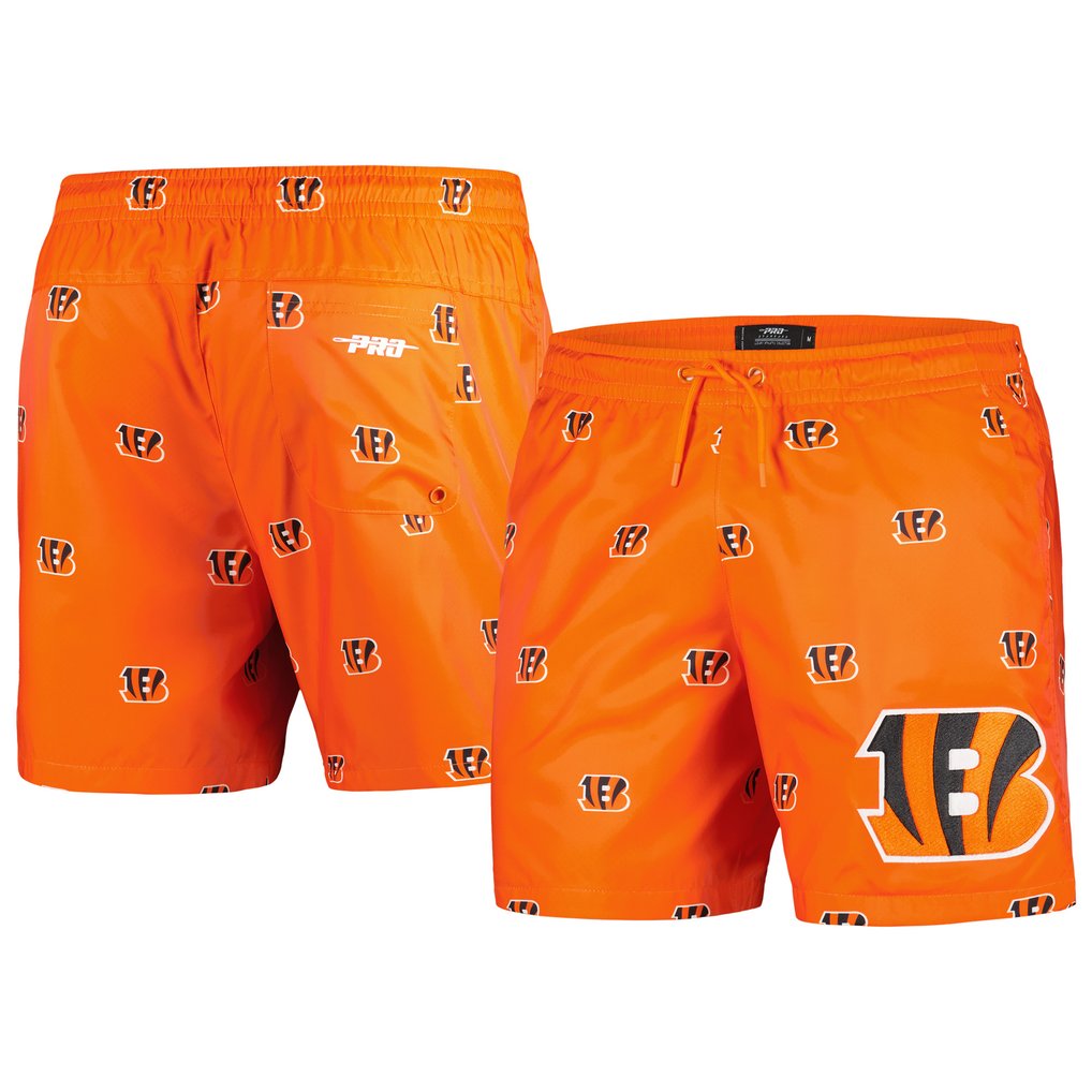  Cincinnati Bengals Pro Standard Allover Print Mini Logo Shorts - Orange