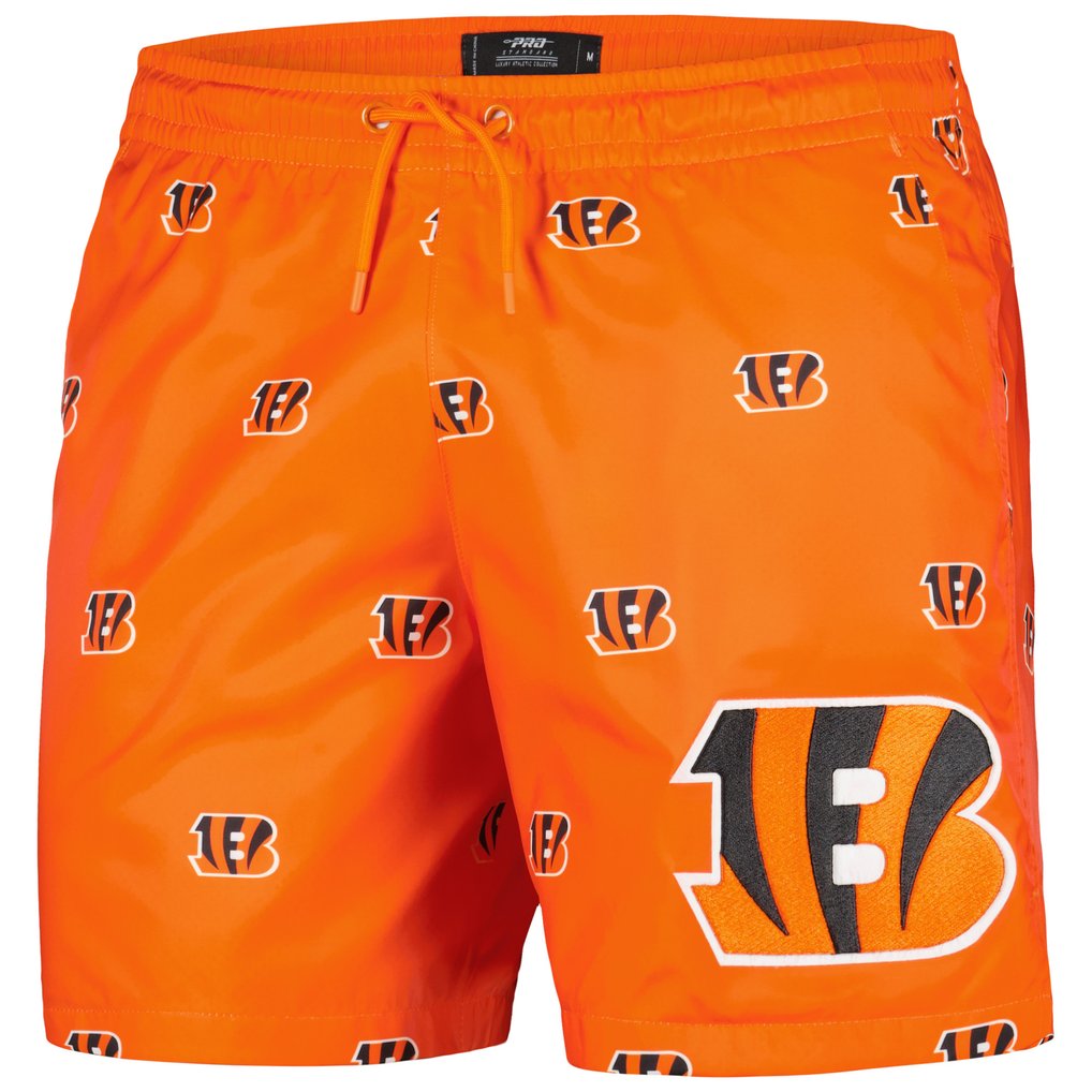  Cincinnati Bengals Pro Standard Allover Print Mini Logo Shorts - Orange