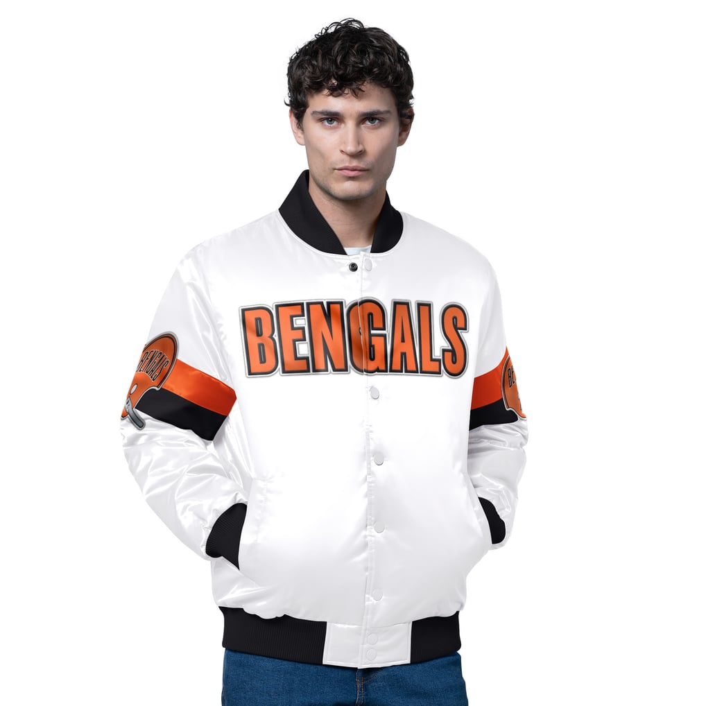 Cincinnati Bengals Starter Triple Option Satin Varsity Full-Snap Jacket - White