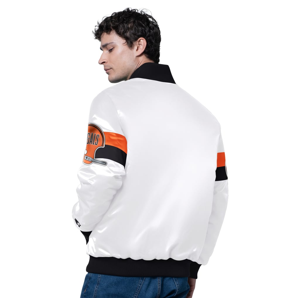 Cincinnati Bengals Starter Triple Option Satin Varsity Full-Snap Jacket - White