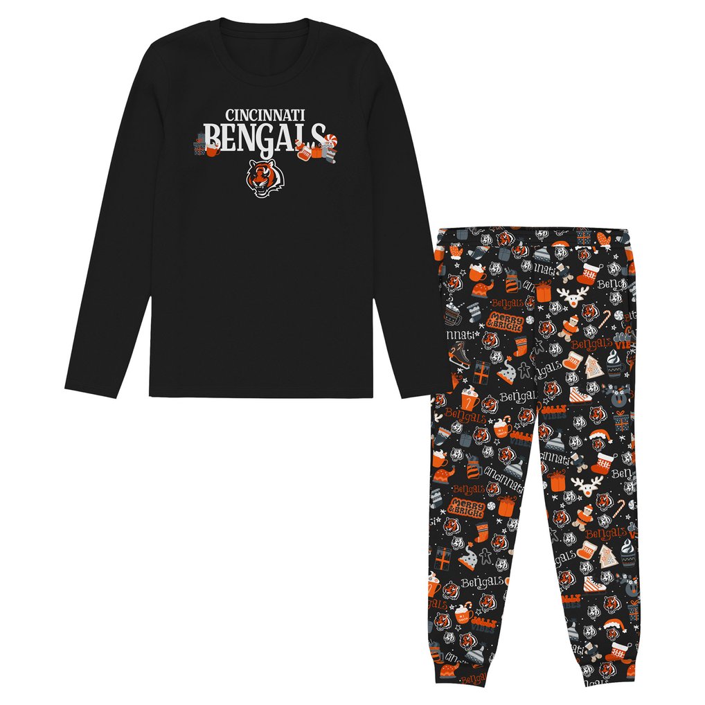 Cincinnati Bengals Outerstuff Preschool Chestnut Holiday Sleep Set - Black