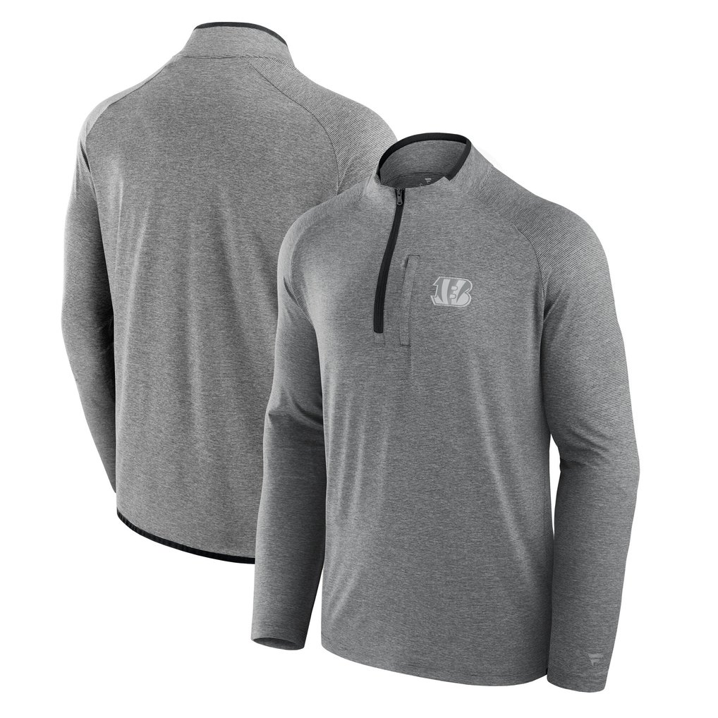 Cincinnati Bengals Fanatics Unisex Front Office Performance Primary Quarter-Zip Jacket - Charcoal