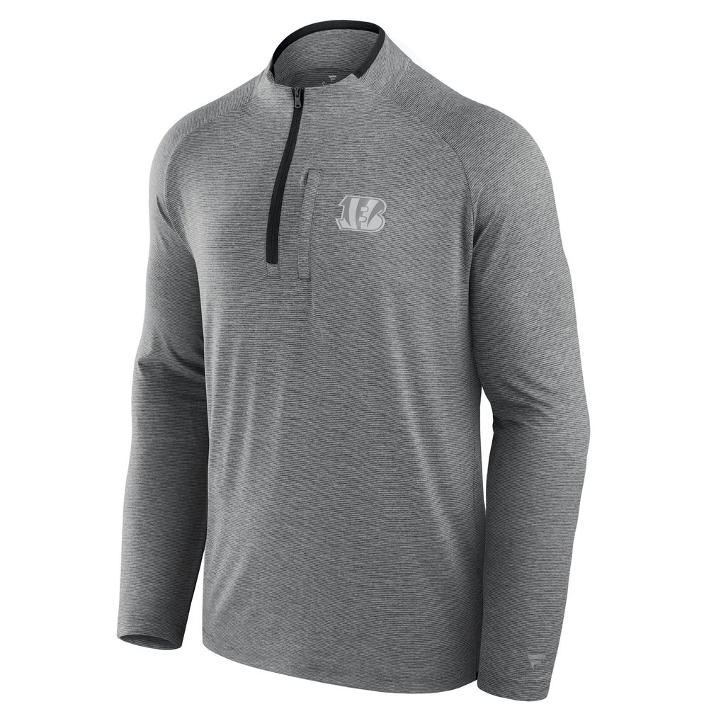 Cincinnati Bengals Fanatics Unisex Front Office Performance Primary Quarter-Zip Jacket - Charcoal