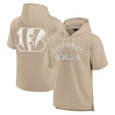 Cincinnati Bengals Fanatics Unisex Elements Super Soft Fleece Short Sleeve Pullover Hoodie - Khaki