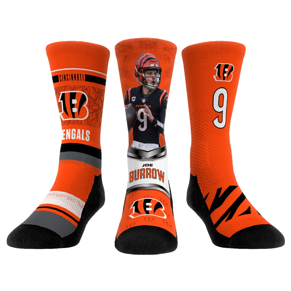 Joe Burrow Cincinnati Bengals Rock Em Socks 3-Pack Crew Socks Set
