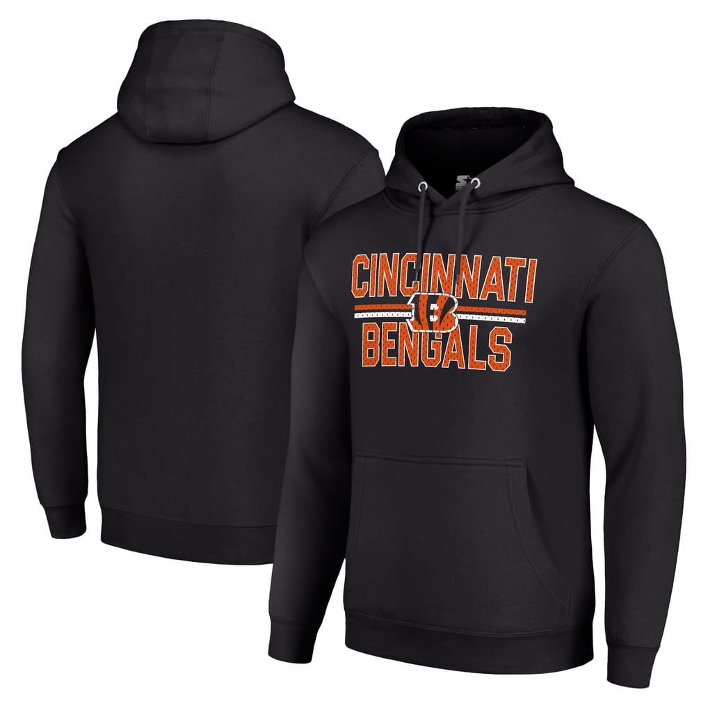 Cincinnati Bengals Starter Unisex Team Mesh Print Graphic Tri-Blend Pullover Hoodie - Black