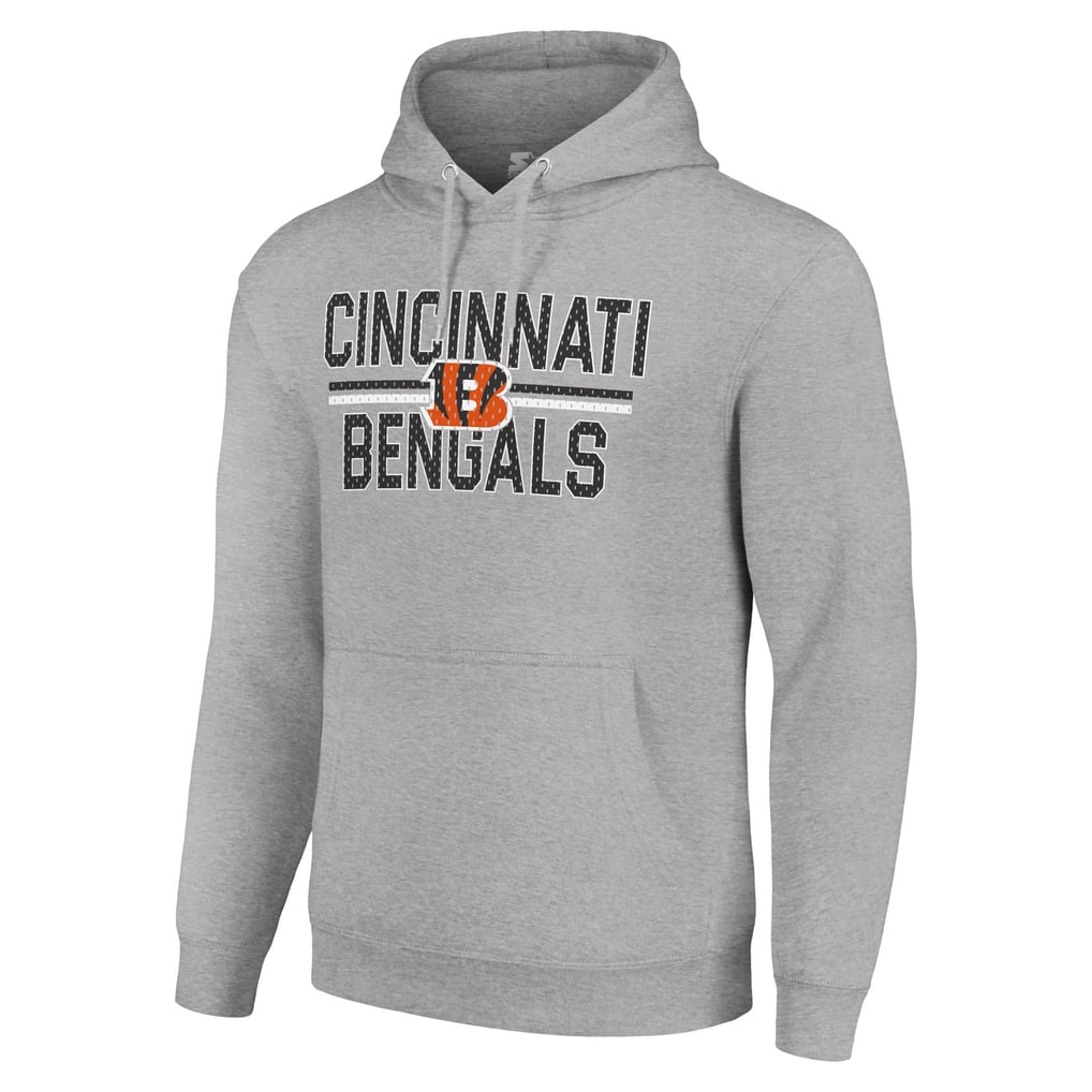 Cincinnati Bengals Starter Unisex Team Mesh Print Graphic Tri-Blend Pullover Hoodie - Heather Gray