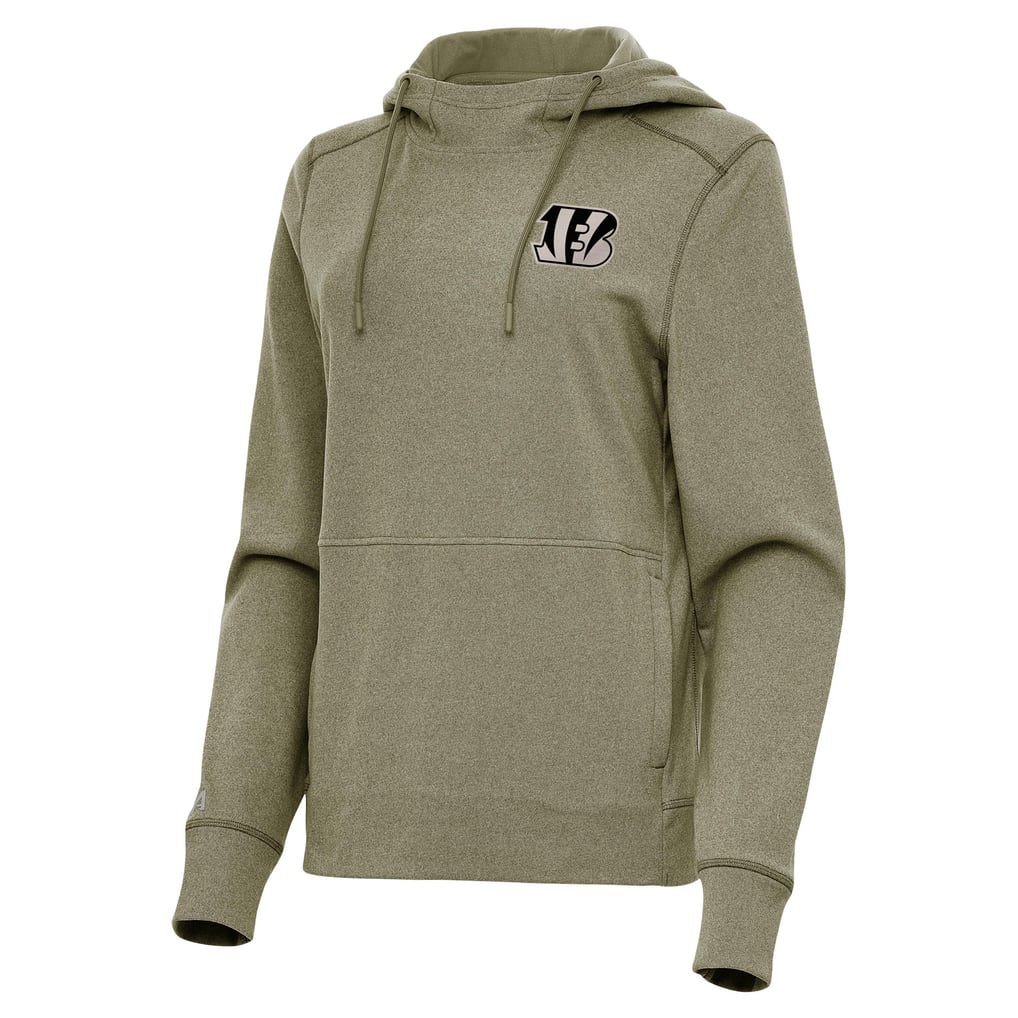 Cincinnati Bengals Antigua Women's Justice Pullover Hoodie - Olive
