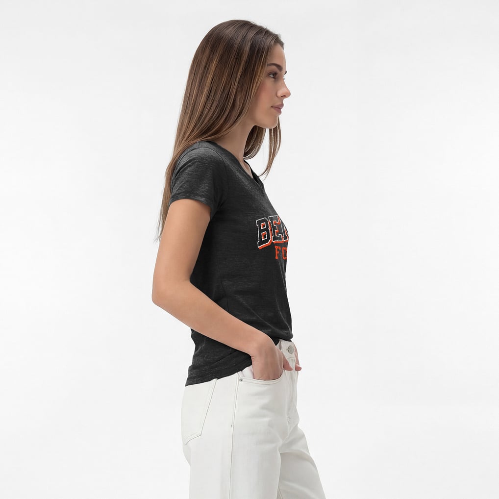 Cincinnati Bengals Champion Women's Triumph Tri-Blend V-Neck T-Shirt - Black