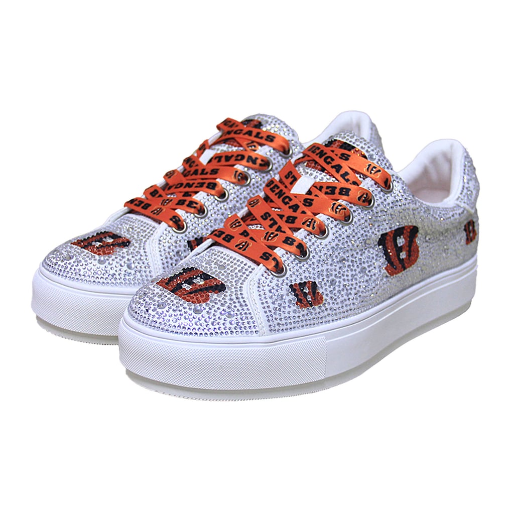 Cincinnati Bengals Cuce Women's Crystal Team Logo Sneakers - White