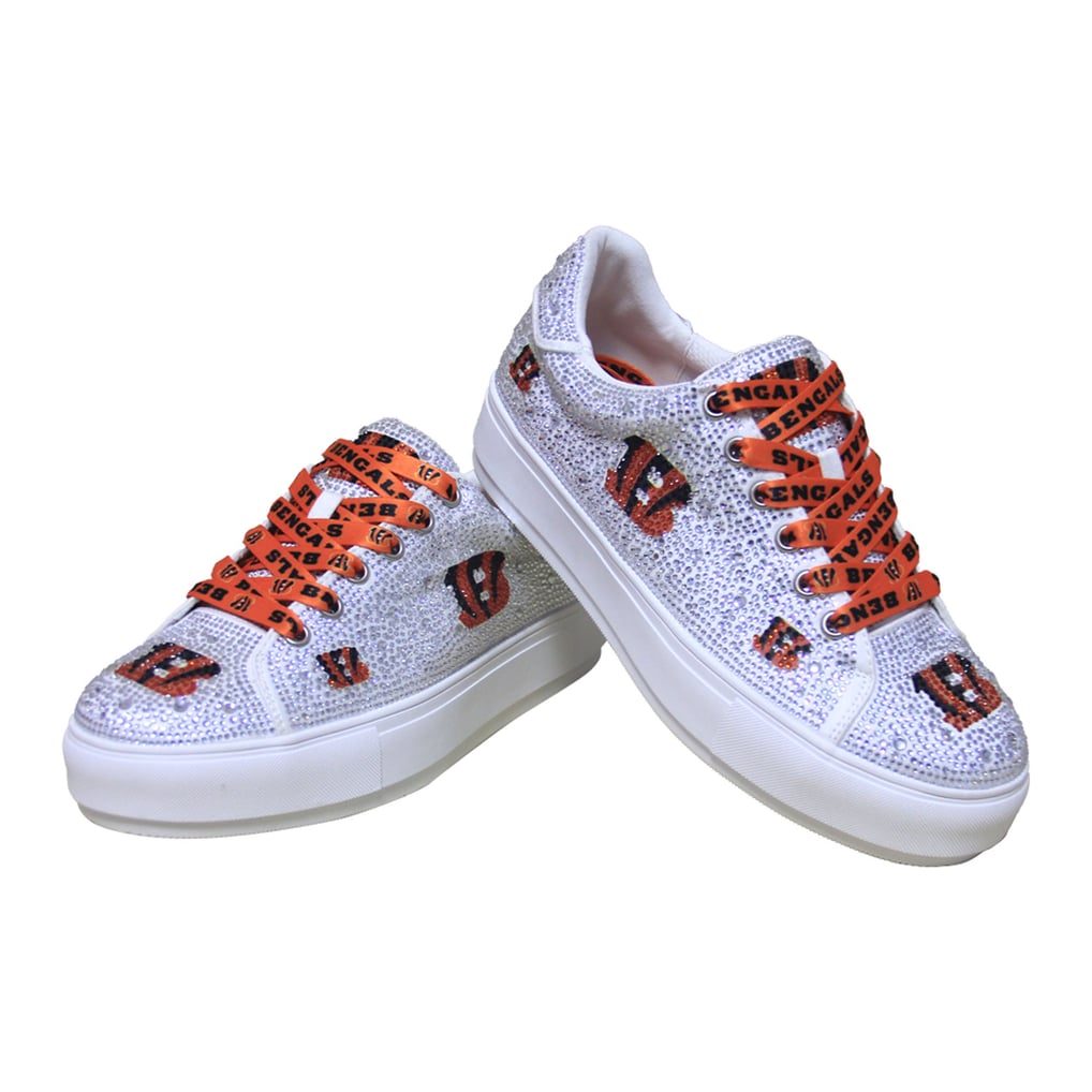 Cincinnati Bengals Cuce Women's Crystal Team Logo Sneakers - White