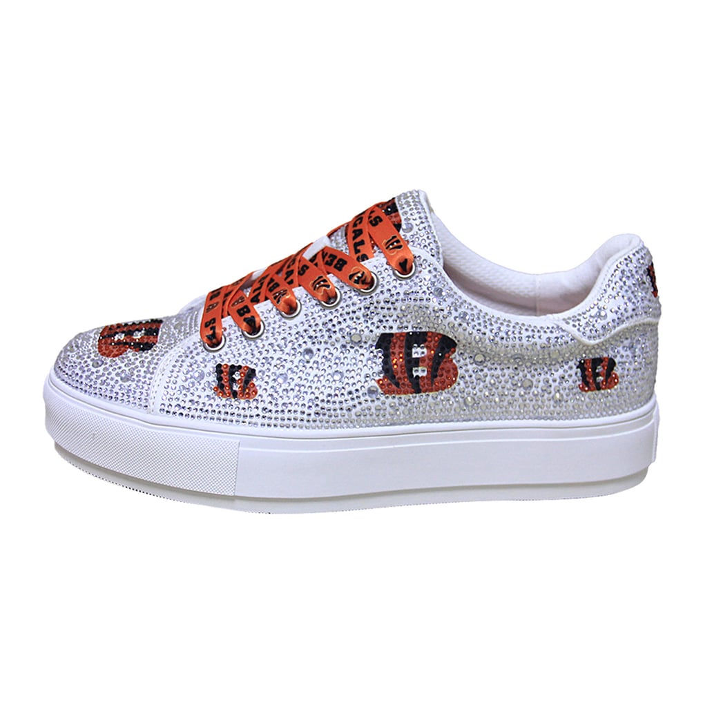 Cincinnati Bengals Cuce Women's Crystal Team Logo Sneakers - White