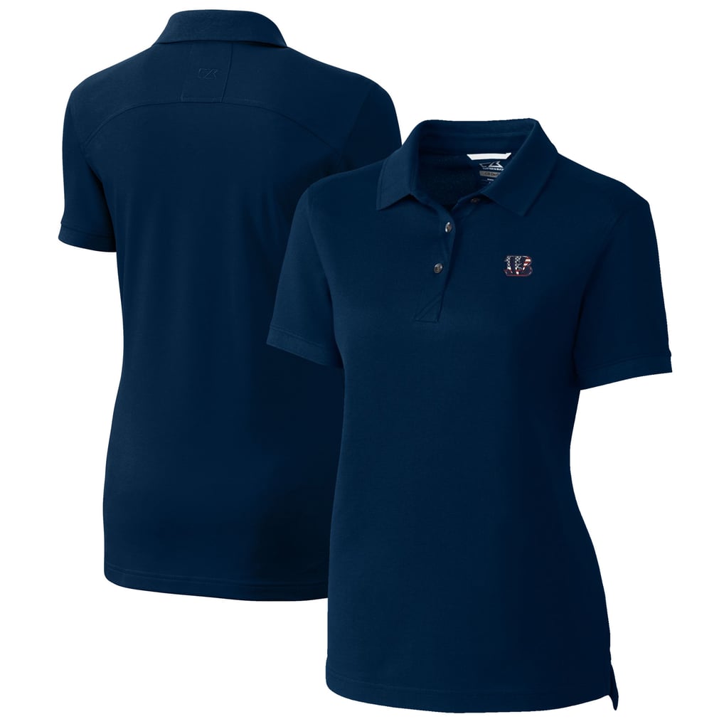 Cincinnati Bengals Cutter & Buck Women's Advantage DryTec Tri-Blend Pique Polo - Navy