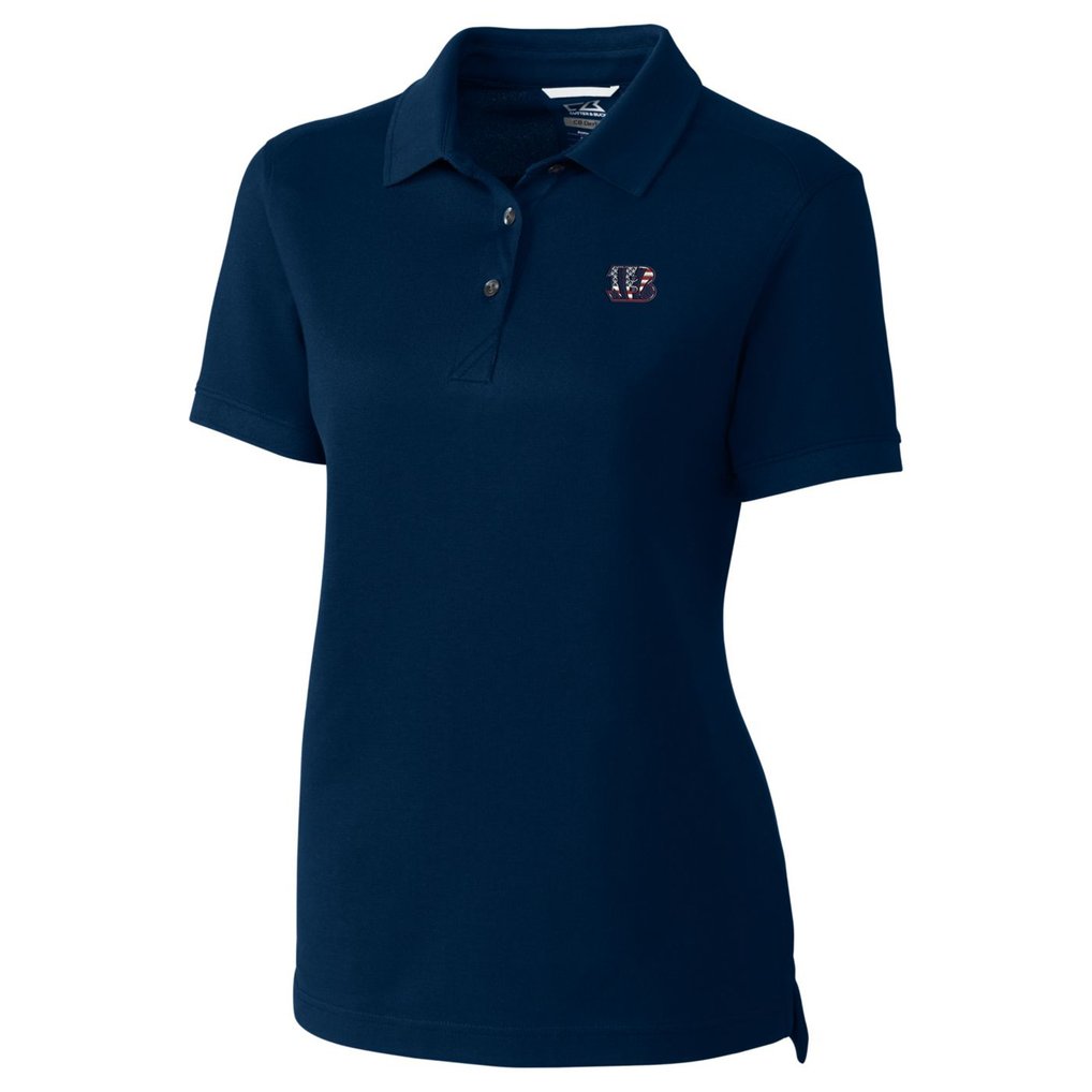 Cincinnati Bengals Cutter & Buck Women's Advantage DryTec Tri-Blend Pique Polo - Navy