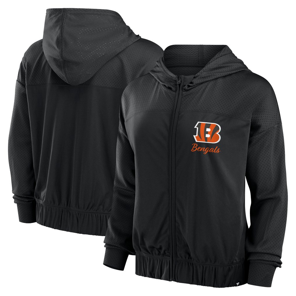 Cincinnati Bengals Fanatics Women's Script Lock Full-Zip Hoodie - Black