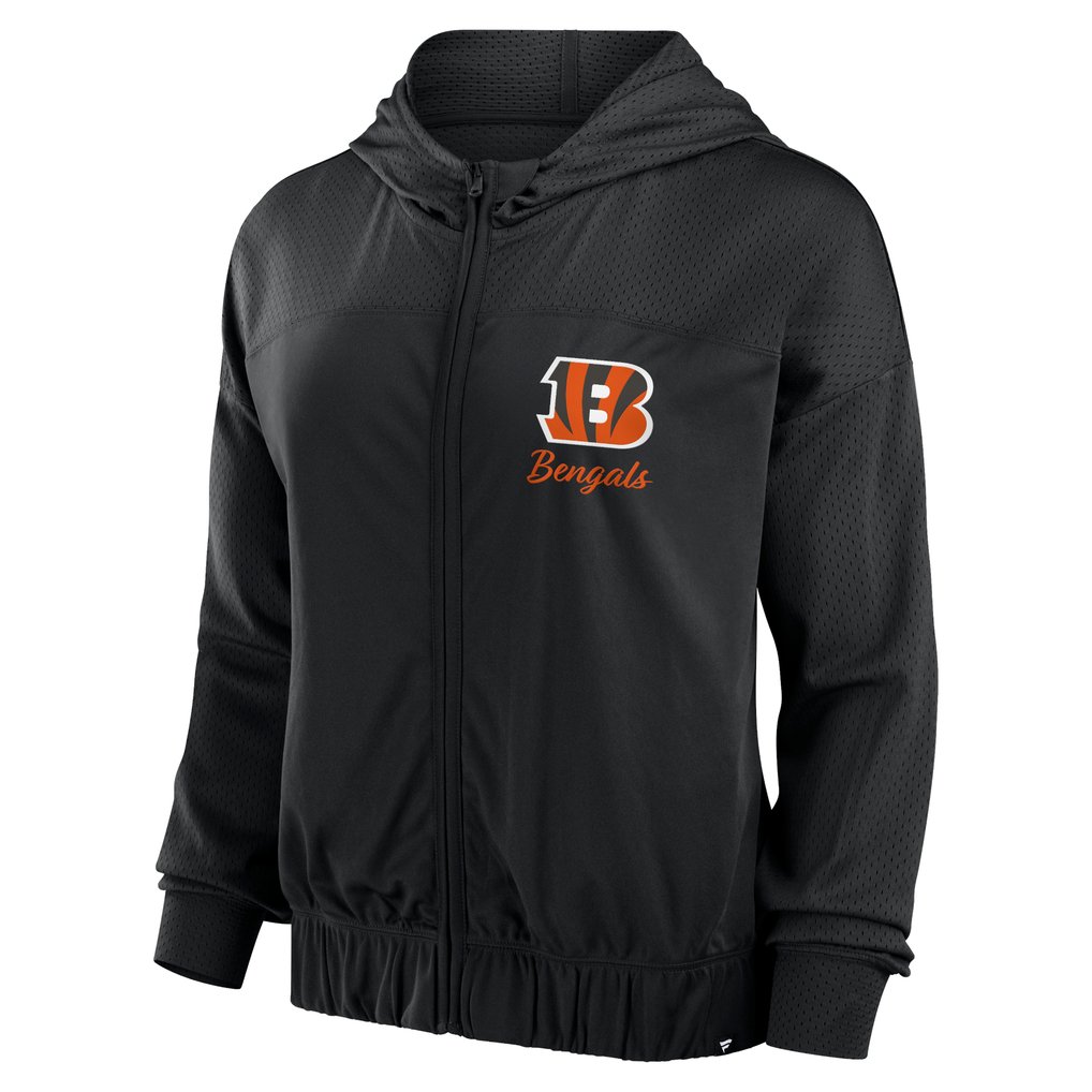 Cincinnati Bengals Fanatics Women's Script Lock Full-Zip Hoodie - Black