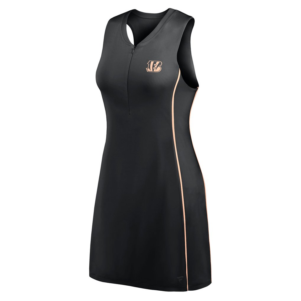 Cincinnati Bengals Fanatics Women's Studio Boost Athletic Half-Zip Dress - Black