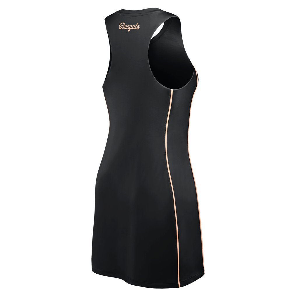 Cincinnati Bengals Fanatics Women's Studio Boost Athletic Half-Zip Dress - Black