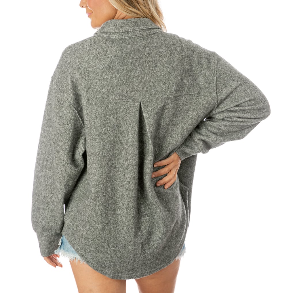  Cincinnati Bengals Gameday Couture Women's Oversized Long Pass Button-Up Shacket - Gray