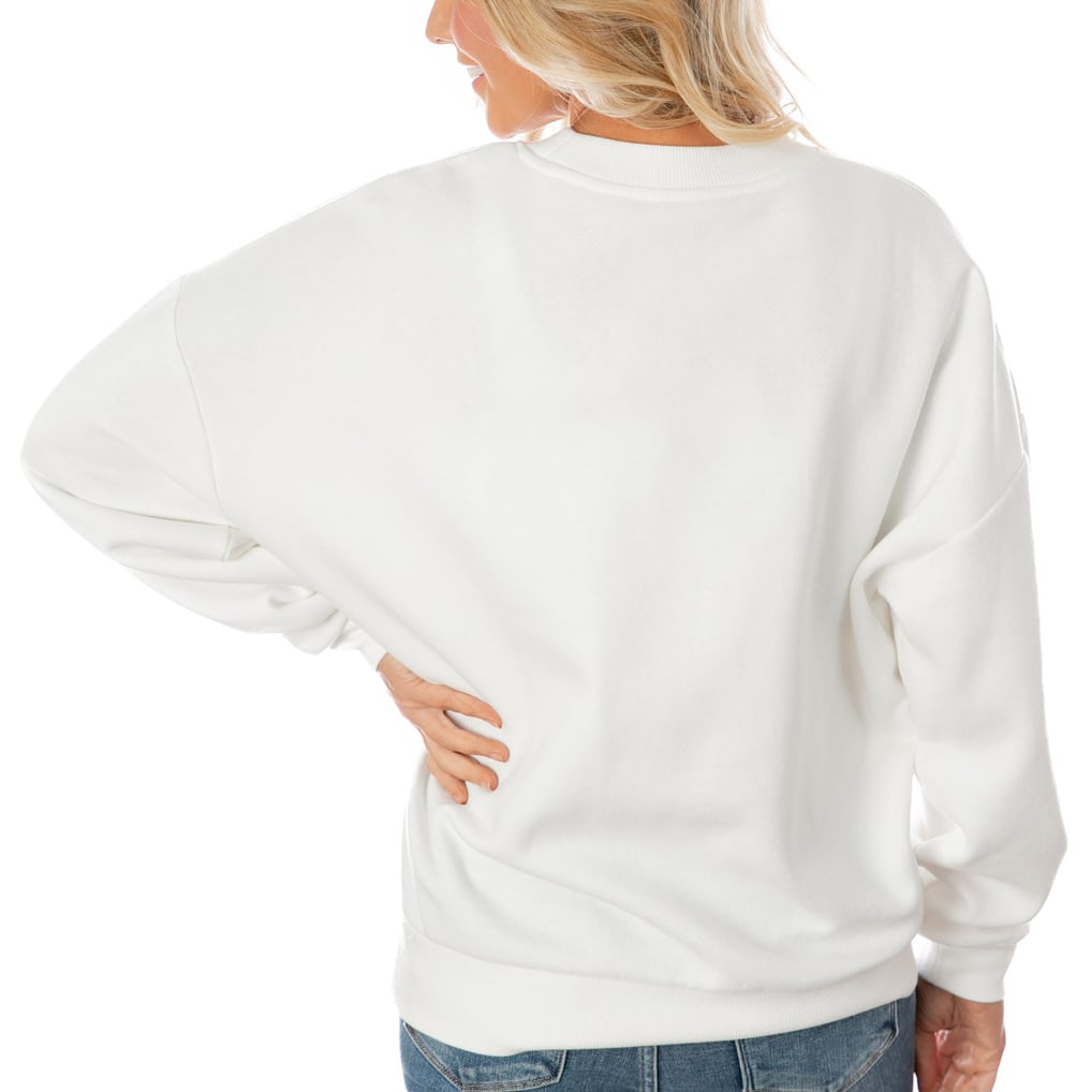 Cincinnati Bengals Gameday Couture Women's Oversized Yard Line Tri-Blend Pullover Sweatshirt - White