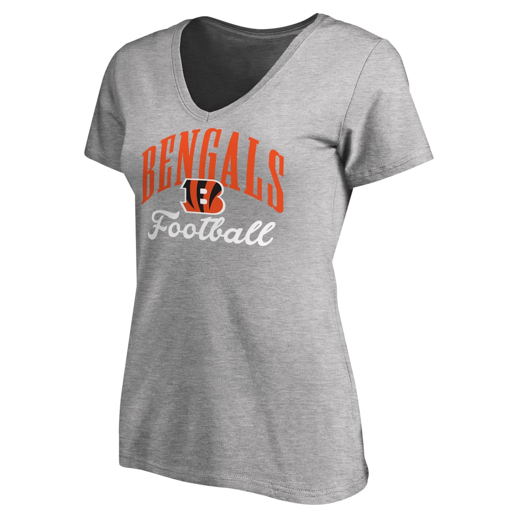 Cincinnati Bengals Women's Victory Script V-Neck T-Shirt - Heather Gray