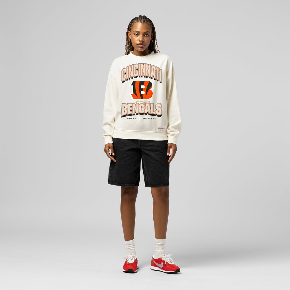 Cincinnati Bengals Mitchell & Ness Women's Tonal Arch Sweatshirt - Cream