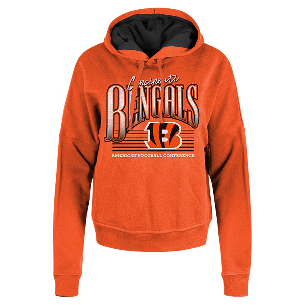 Cincinnati Bengals New Era Women's Boxy Pullover Hoodie - Orange