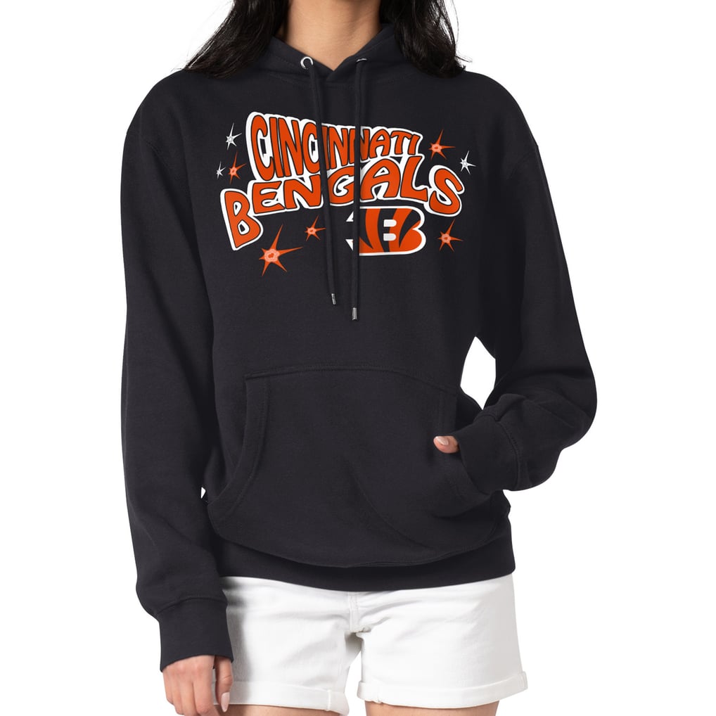 Cincinnati Bengals Starter Women's Fireworks Fleece Pullover Hoodie - Black