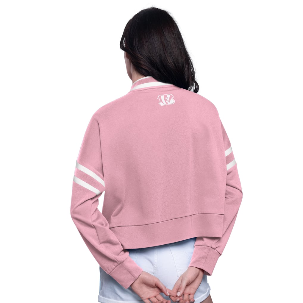  Cincinnati Bengals Starter Women's Power Play Cropped Pullover Sweatshirt - Pink
