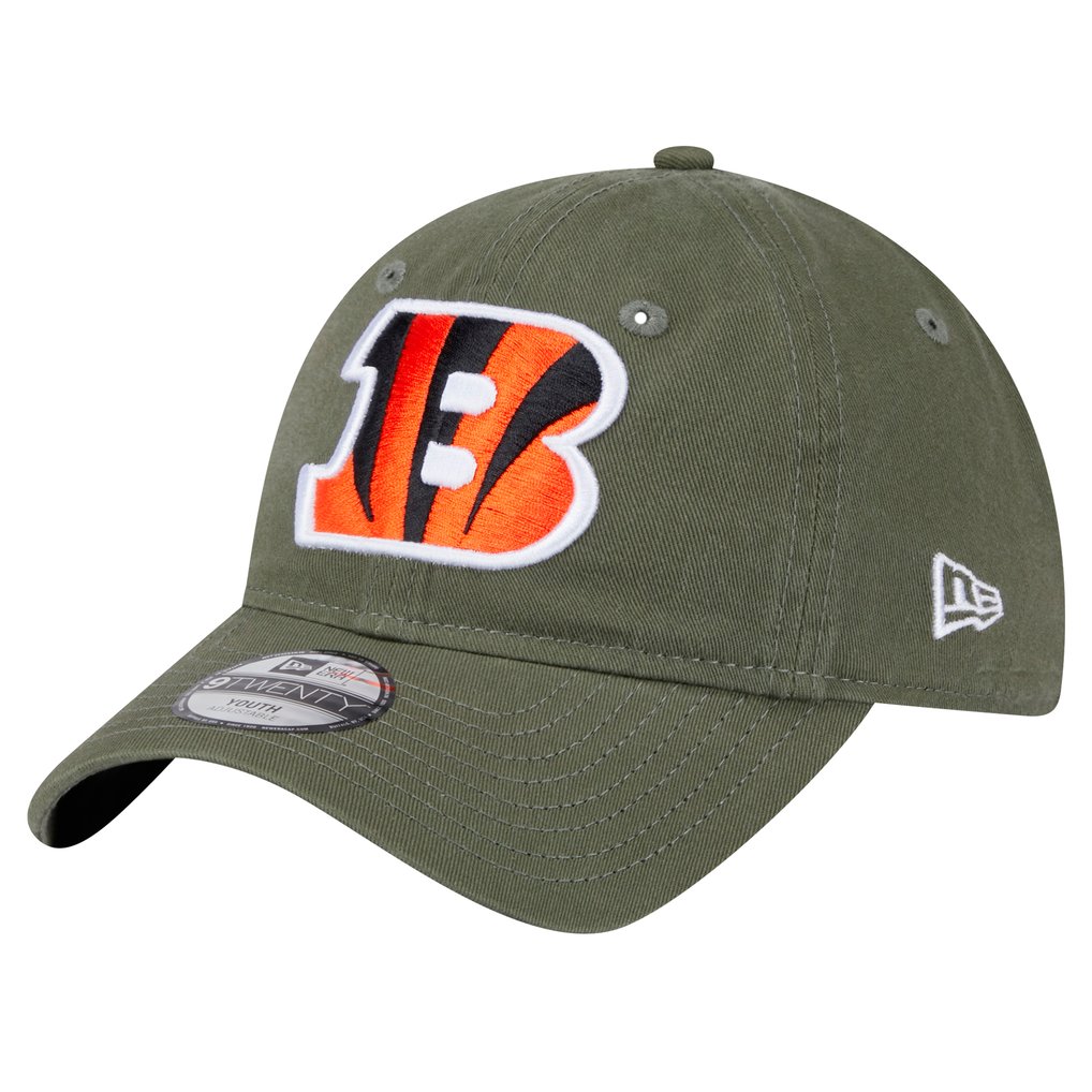 Cincinnati Bengals New Era Youth Main 9TWENTY Adjustable Hat - Olive