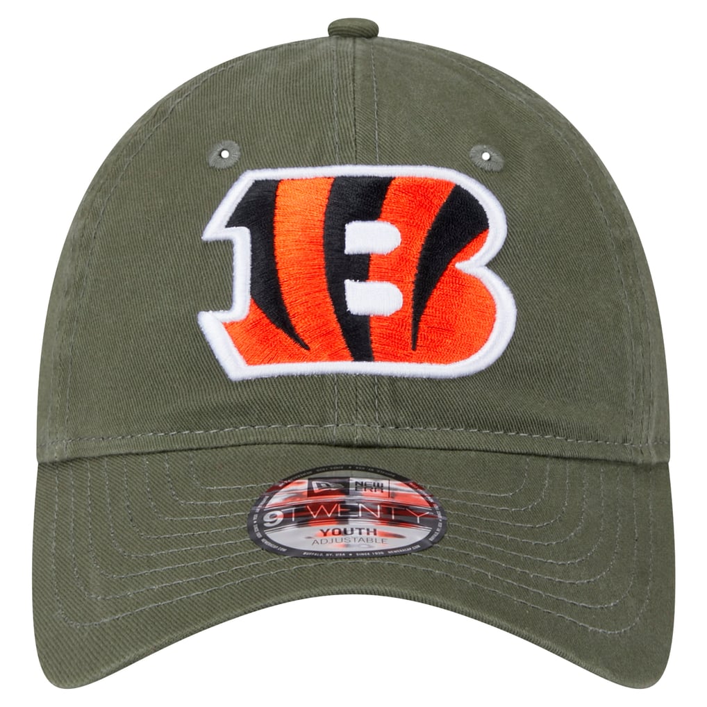 Cincinnati Bengals New Era Youth Main 9TWENTY Adjustable Hat - Olive