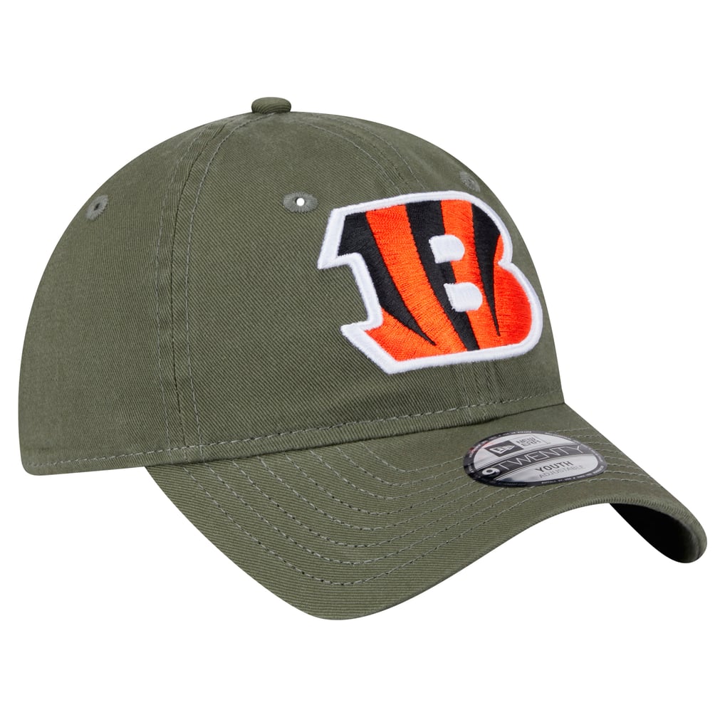 Cincinnati Bengals New Era Youth Main 9TWENTY Adjustable Hat - Olive