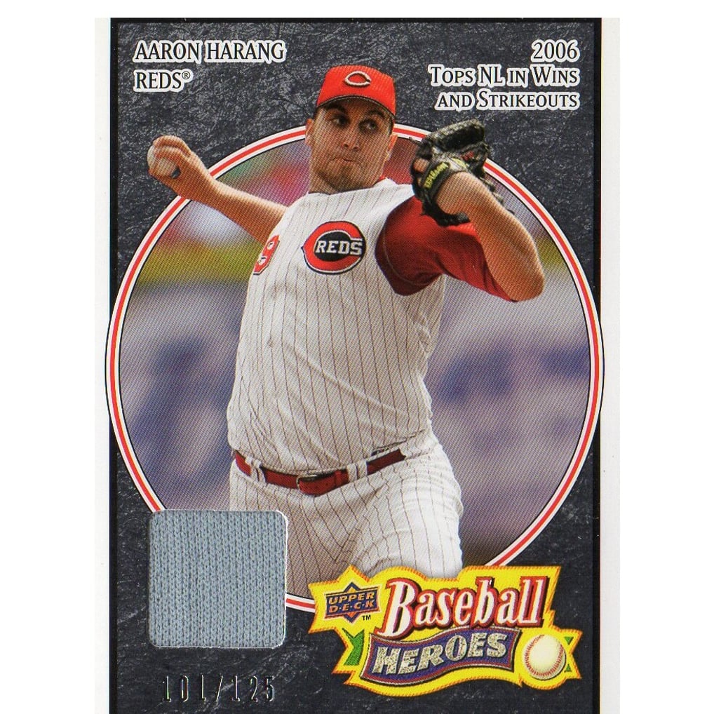 2008 Upper Deck Heroes Jersey Black #49 Aaron Harang