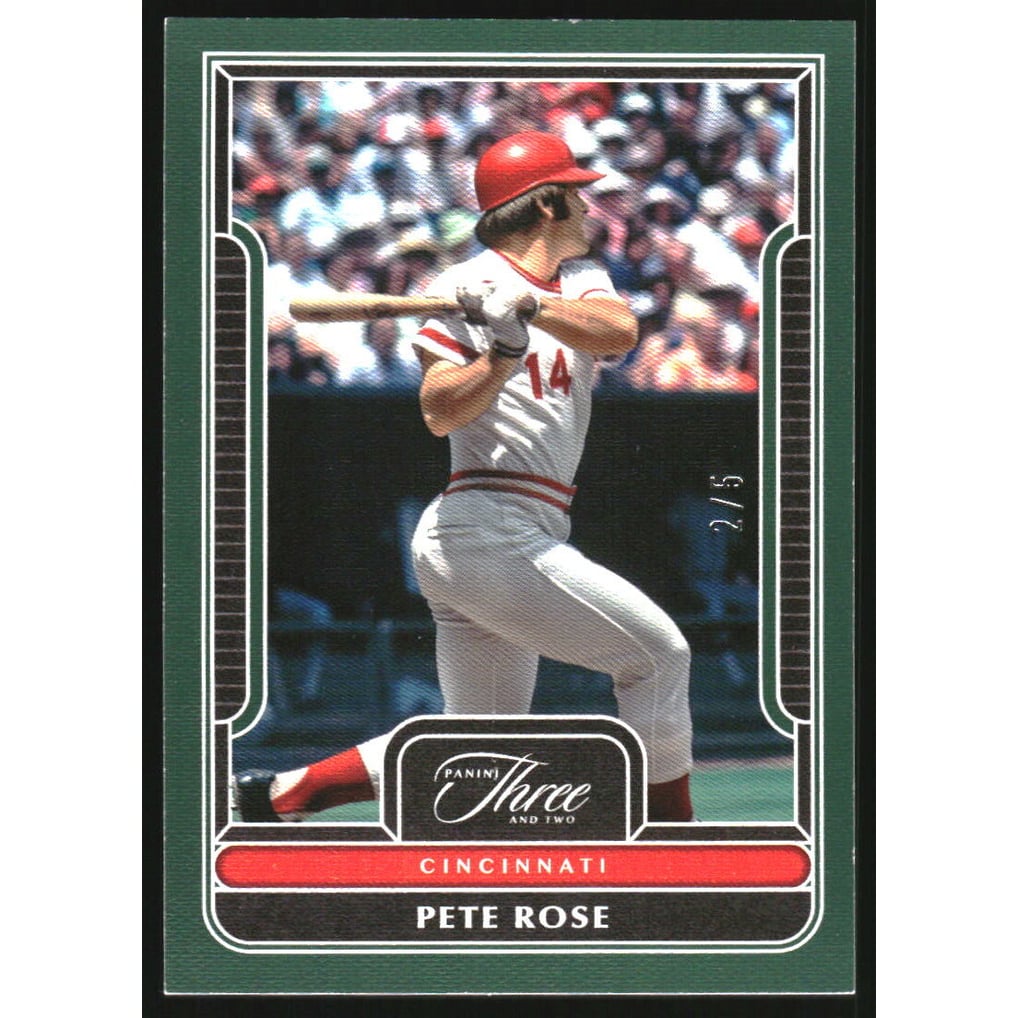 2023 Panini Three and Two Emerald #70 Pete Rose