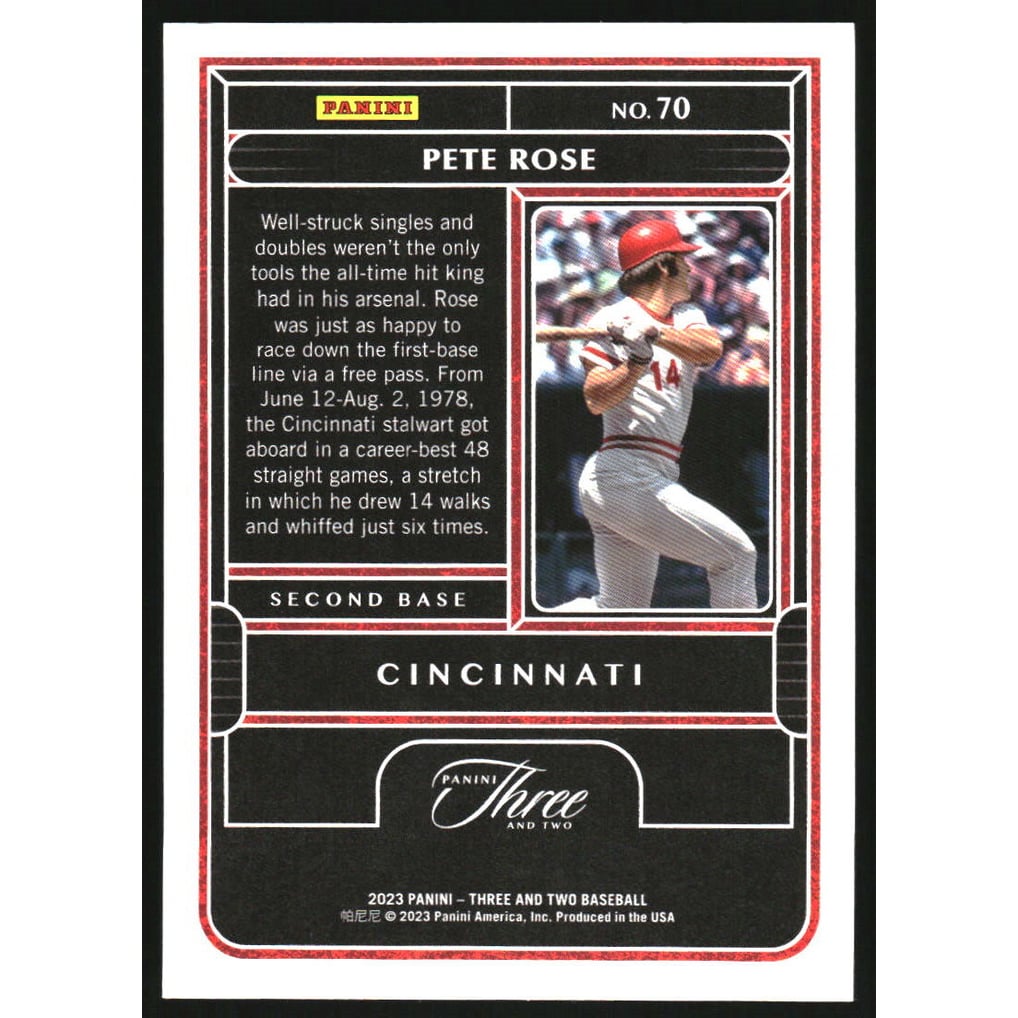 2023 Panini Three and Two Emerald #70 Pete Rose