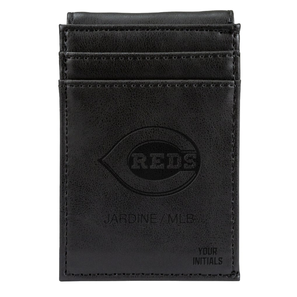 Cincinnati Reds Personalized Front Pocket Wallet - Black