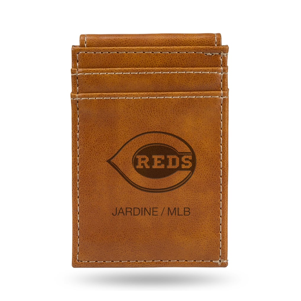 Cincinnati Reds Front Pocket Wallet - Brown