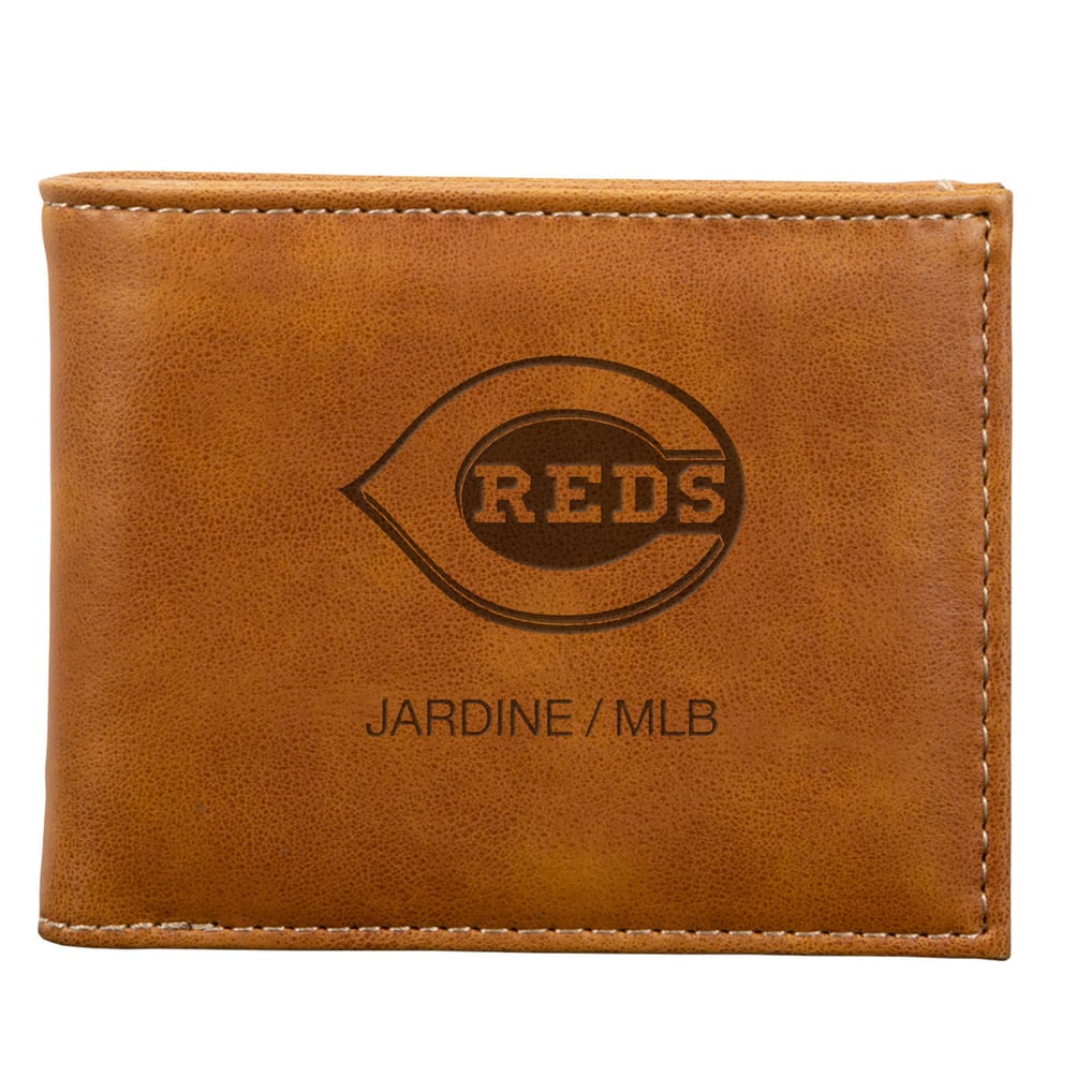 Cincinnati Reds Laser-Engraved Billfold Wallet - Brown