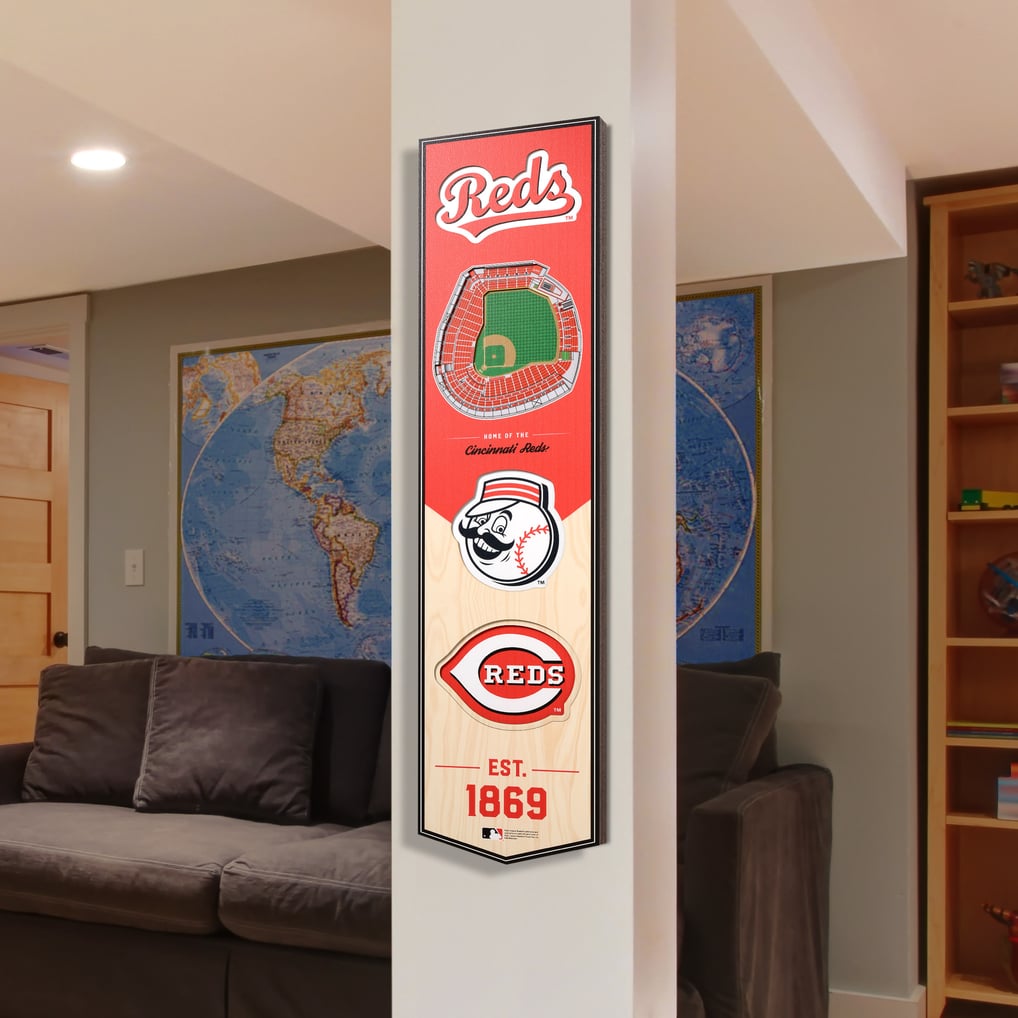 Cincinnati Reds 8'' x 32'' 3D StadiumView Banner