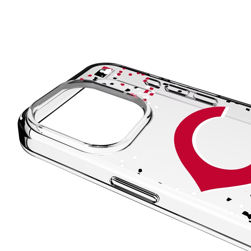 Cincinnati Reds iPhone Confetti Design Clear Case