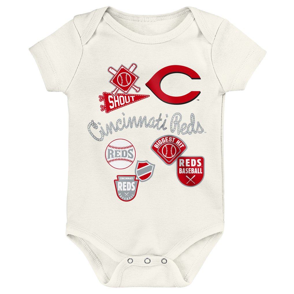 Cincinnati Reds Outerstuff Infant Home Plate 3-Piece Bodysuit Set